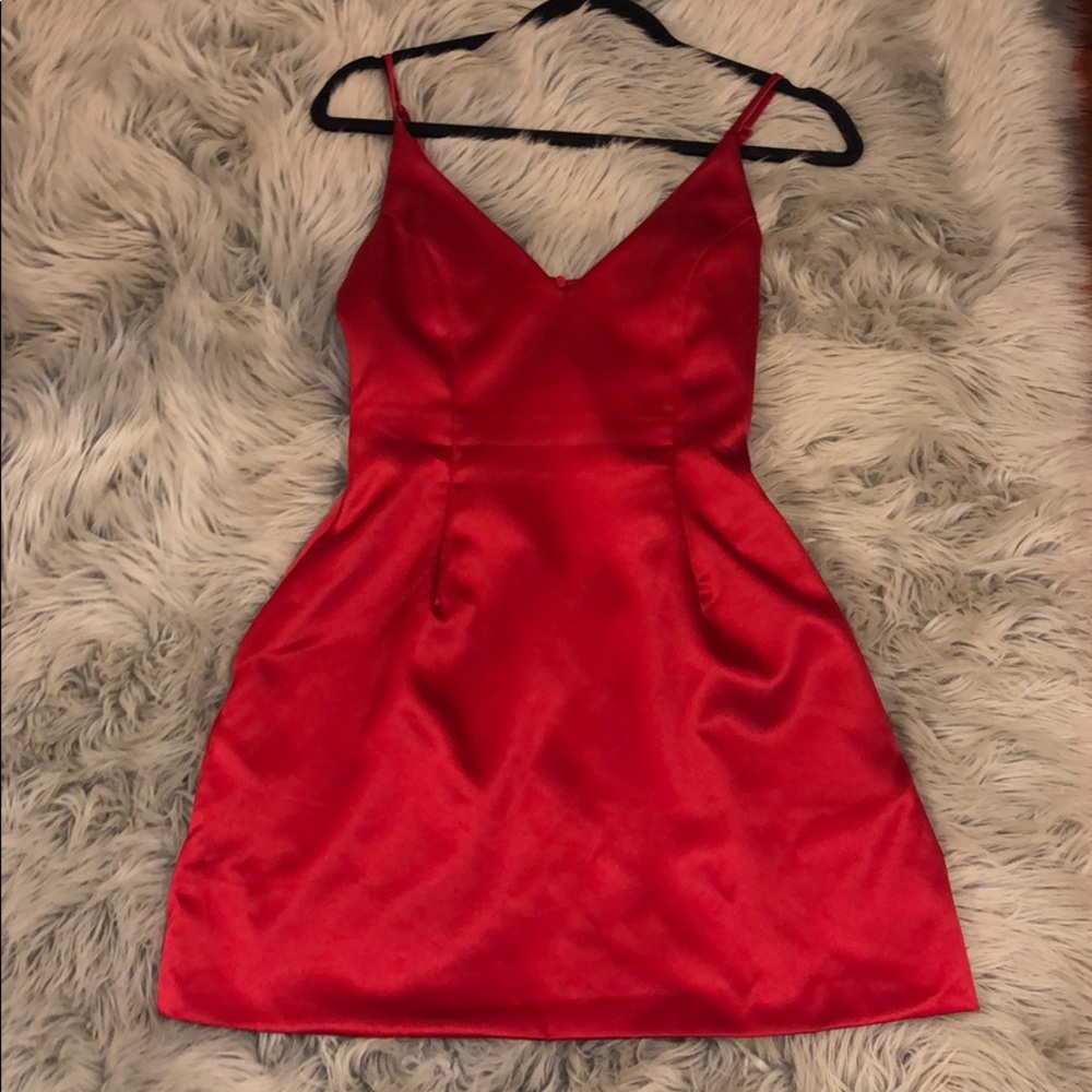 Red “Selena” Satin Dress